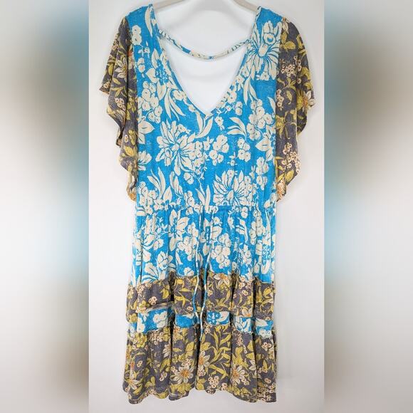 Anthropologie Daily Practice Summer Bright Tiered Dress Small - Picture 3 of 7
